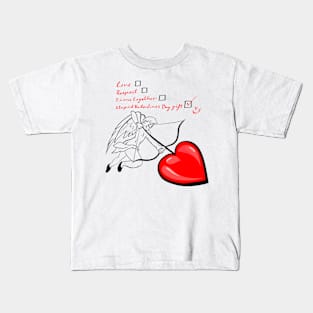 Cupid Valentine's Checklist Kids T-Shirt